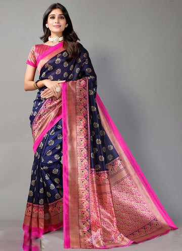 Trendy Printed Litchi Silk Sarees Roposo Clout